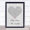 The Courteeners Take Over The World Grey Heart Song Lyric Quote Print