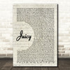 Notorious B.I.G. Juicy Vintage Script Song Lyric Art Print