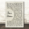 Nanci Griffith From A Distance Vintage Script Decorative Wall Art Gift Song Lyric Print