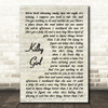 The Backseat Lovers Kilby Girl Vintage Script Decorative Wall Art Gift Song Lyric Print