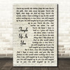 Aaron Lewis Tangled up in you Vintage Script Decorative Wall Art Gift Song Lyric Print