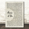 Jackie Wilson Because Of You Vintage Script Decorative Wall Art Gift Song Lyric Print