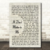 Bread It Dont Matter to Me Vintage Script Decorative Wall Art Gift Song Lyric Print