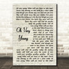 Cat Stevens Oh Very Young Vintage Script Decorative Wall Art Gift Song Lyric Print