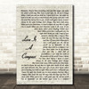 Griff Love Is A Compass Vintage Script Decorative Wall Art Gift Song Lyric Print