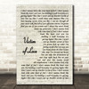 Erasure Victim of Love Vintage Script Decorative Wall Art Gift Song Lyric Print