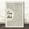 Buckcherry Crazy Bitch Vintage Script Decorative Wall Art Gift Song Lyric Print
