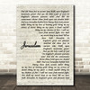 Hubert Parry Jerusalem Vintage Script Decorative Wall Art Gift Song Lyric Print