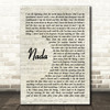 The Refreshments Nada Vintage Script Decorative Wall Art Gift Song Lyric Print