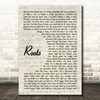 Zac Brown Band Roots Vintage Script Decorative Wall Art Gift Song Lyric Print