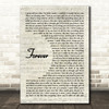 Kiss Forever Vintage Script Decorative Wall Art Gift Song Lyric Print