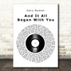 Gary Numan And It All Began with You Vinyl Record Decorative Wall Art Gift Song Lyric Print