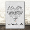 Gene Vincent Be-Bop-A-Lula Grey Heart Song Lyric Quote Print