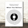 Whitney Houston & Mariah Carey When You Believe Vinyl Record Wall Art Song Lyric Print