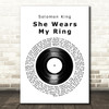 Solomon King She Wears My Ring Vinyl Record Decorative Wall Art Gift Song Lyric Print