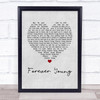 Rod Stewart Forever Young Grey Heart Song Lyric Quote Print