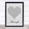 Kool & The Gang Cherish Grey Heart Song Lyric Quote Print