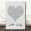 Shakey Graves Late July Grey Heart Song Lyric Quote Print