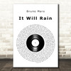 Bruno Mars It Will Rain Vinyl Record Decorative Wall Art Gift Song Lyric Print