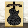 The Drums Down By The Water Black Guitar Song Lyric Quote Print