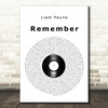 Liam Payne Remember Vinyl Record Decorative Wall Art Gift Song Lyric Print