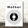 Pink Floyd Mother Vinyl Record Decorative Wall Art Gift Song Lyric Print