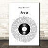 Pip Millett Ava Vinyl Record Decorative Wall Art Gift Song Lyric Print