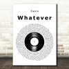 Oasis Whatever Vinyl Record Decorative Wall Art Gift Song Lyric Print