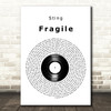 Sting Fragile Vinyl Record Decorative Wall Art Gift Song Lyric Print