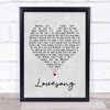 The Cure Lovesong Grey Heart Song Lyric Quote Print