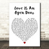Kristen Bell & Santino Fontana Love Is An Open Door White Heart Wall Art Gift Song Lyric Print