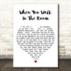 The Searchers When You Walk In The Room White Heart Decorative Wall Art Gift Song Lyric Print