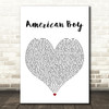 Estelle (feat. Kanye West) American Boy White Heart Decorative Wall Art Gift Song Lyric Print