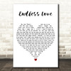 Lionel Richie & Diana Ross Endless Love White Heart Decorative Wall Art Gift Song Lyric Print