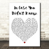 Boyce Avenue In Case You Didnt Know White Heart Decorative Wall Art Gift Song Lyric Print