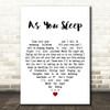 Something Corporate As You Sleep White Heart Decorative Wall Art Gift Song Lyric Print
