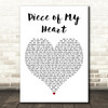 Steven Tyler Piece of My Heart White Heart Decorative Wall Art Gift Song Lyric Print