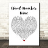 Bryan Adams Cloud Number Nine White Heart Decorative Wall Art Gift Song Lyric Print
