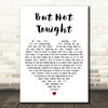 Depeche Mode But Not Tonight White Heart Decorative Wall Art Gift Song Lyric Print