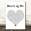Ashlee Simpson Pieces of Me White Heart Decorative Wall Art Gift Song Lyric Print