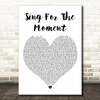 Eminem Sing For The Moment White Heart Decorative Wall Art Gift Song Lyric Print