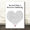 George Strait You Cant Make a Heart Love Somebody White Heart Song Lyric Print
