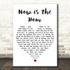 Vera Lynn Now is the Hour White Heart Decorative Wall Art Gift Song Lyric Print