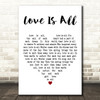 Deanna Durbin Love Is All White Heart Decorative Wall Art Gift Song Lyric Print