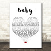 Donnie & Joe Emerson Baby White Heart Decorative Wall Art Gift Song Lyric Print