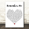 The Osmonds Remember Me White Heart Decorative Wall Art Gift Song Lyric Print