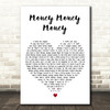 ABBA Money Money Money White Heart Decorative Wall Art Gift Song Lyric Print