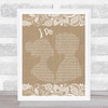 Colbie Caillat I Do Burlap & Lace Song Lyric Quote Print
