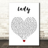 Little River Band Lady White Heart Decorative Wall Art Gift Song Lyric Print