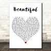 Carole King Beautiful White Heart Decorative Wall Art Gift Song Lyric Print